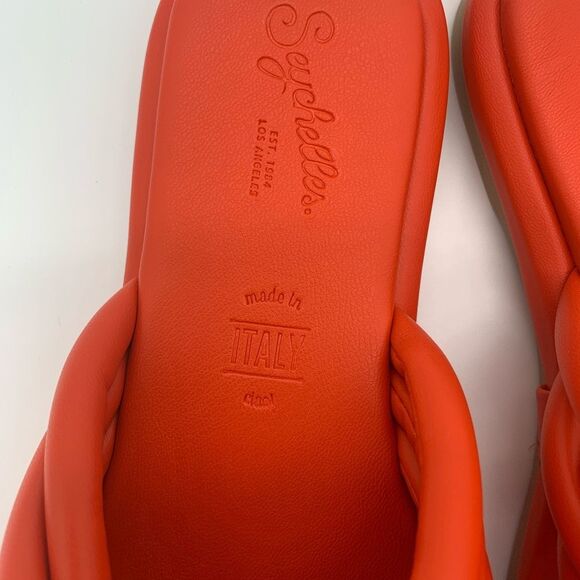 NEW Seychelles Simply The Best Orange Red Slide Sandals Casual - Picture 7 of 9